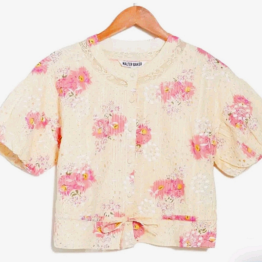 Walter Baker Eyelet Short Sleeve Blouse.